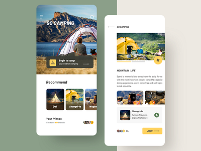 GO CAMPING app camping design travel app ui