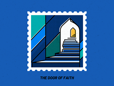 The door of faith design door faith illustration stamp design