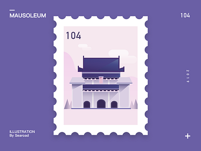Mausoleum design illustration stamp design ui