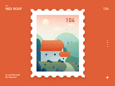 Red Roof design illustration red stamp stamp design