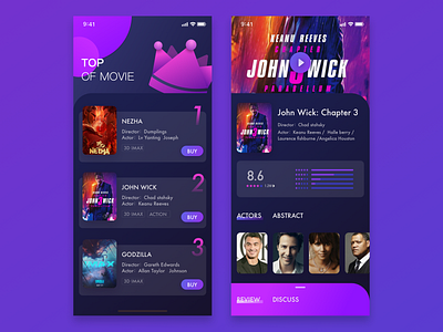 Daily UI | Movie App app design purple ui