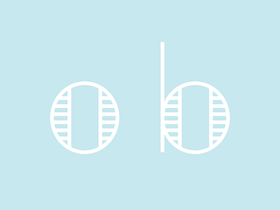 O & B lettering linework logo mark