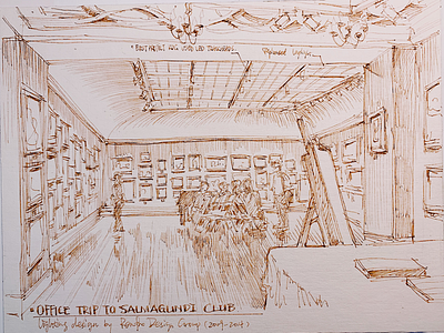 Art club in NY illustration ink painting sketch sketchbook