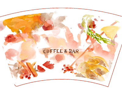 winter drink packaging design&illustration bar cafe christmas coffee drink illustration restaurant winter