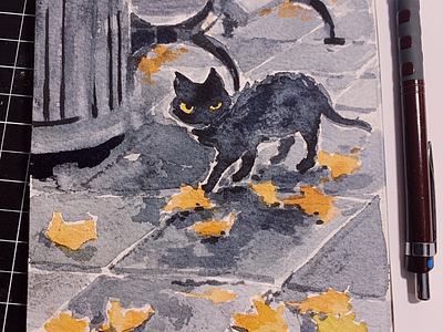 Austria Neighbor cat cat illustration kitten kitty nyc street street cat