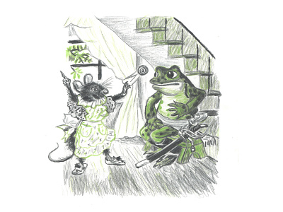 Copy of Feodor Rojankovsky's "Frog Went A-Courtin" childrens book childrens books colored pencil colored pencils feodor rojankovsky frog frog went a courtin rojankovsky