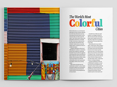 "The Worlds Most Colorful Cities" Magazine Spread 1 argentina buenos aires caminito cities colorful magazine magazine spread opening spread spread