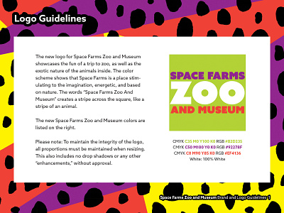 Space Farms Style Guide - Logo Guidelines Page bold brand branding color colorful colors fun logo logo guidelines re brand re branding rebrand rebranding space farms space farms zoo and museum spots style guide zoo