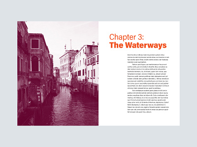 Cities: Venice - Chapter 3 Opening Spread book chapter cities city duotone line minimal minimalism minimalist opening spread series spread venice