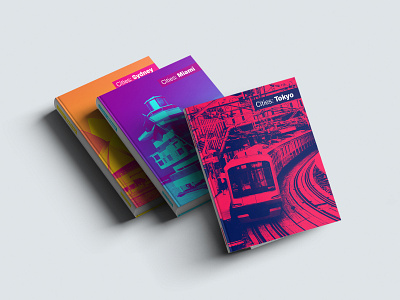 Cities: The Book Series book cities city color colorful cover duotone line minimal minimalism minimalist series