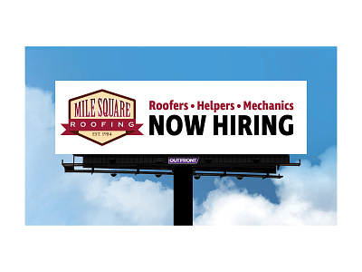 Roofing Company Billboard 1 ad advertisement advertising billboard company hiring minimal now hiring ooh out of home out of home out of home media out of home media outdoor advertisement outdoor advertising