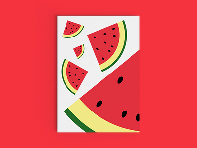 Watermelon Slices Poster bold fruit fun poster slice slices watermelon