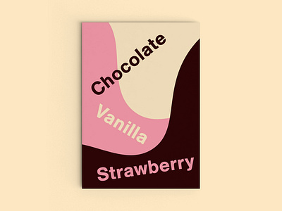 Neapolitan Ice Cream Poster bold chocolate dessert fun ice cream minimal neapolitan strawberry typography vanilla