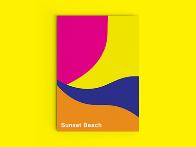 Sunset Beach Poster beach bold colorful fun minimal poster sunset