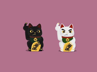 Angry Cats design flat icon illustration