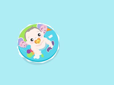 Baby design flat illustration logo