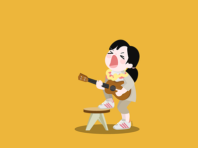 Little Singer design flat illustration logo