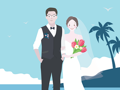 Beach Wedding design illustration