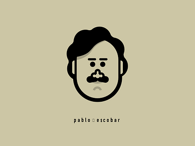 Pablo Escobar character icon illustration pablo escobar portrait vector