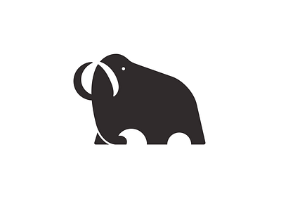 Mammoth animal branding design icon identity logo mammoth negative space symbol vector