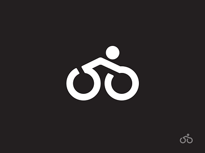 Cyclist bicycle bike branding cycling icon identity logo mark minimal rider sport symbol