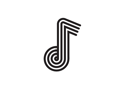 Music Note branding design icon identity line logo mark music note symbol