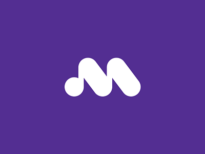 Musical M branding design icon letter letterform logo m mark monogram music note symbol