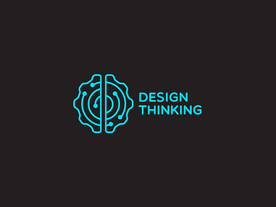 DesignThinking brain branding design design thinking gear wheel icon logo pulses wheel