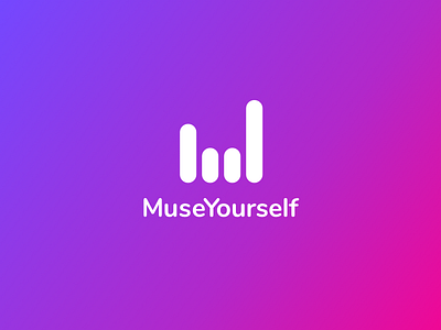 Museyourself branding design equalizer fingers hand icon letter logo m music rock symbol