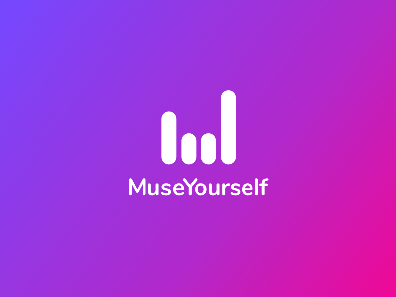 Museyourself fingers symbol letter m equalizer music rock hand design branding icon logo
