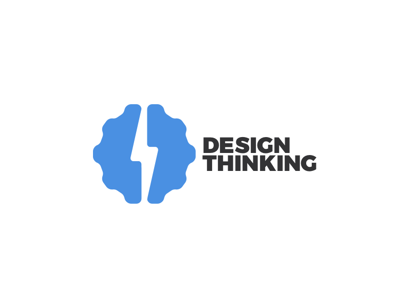 Designthinking2 logo icon gear wheel brain design thinking branding design pulses wheel