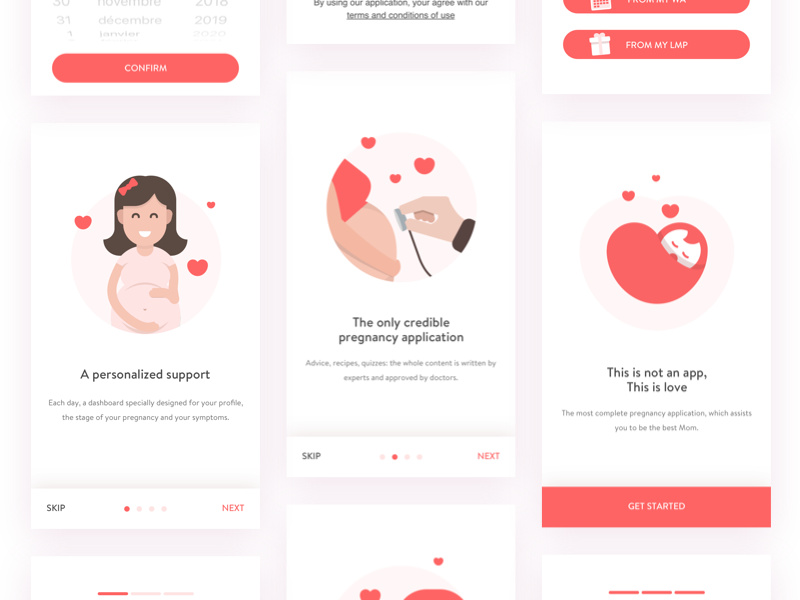 Pregnancy App flat identity vector ui app onbording symbol pregnant logo illustration icon heart design branding baby pregnancy