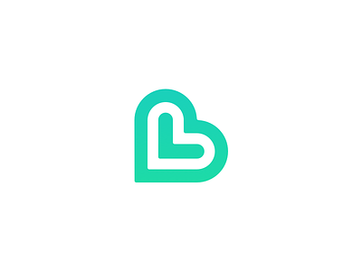 B Heart Logo app b branding design flat heart icon identity letter letterform logo mark monogram symbol typography vector