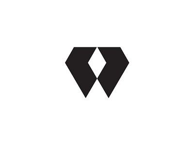 W+Diamond3 branding character design diamond flat icon identity letter letterform logo mark monogram symbol typography vector w