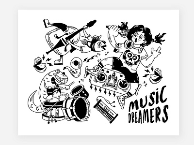 music dreamers 插图 活版印刷