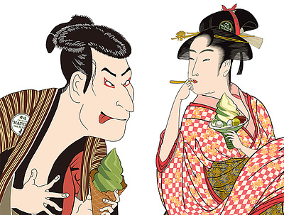 Ukiyoe style illustration artwork drawing illustraion illustrator ukiyoe