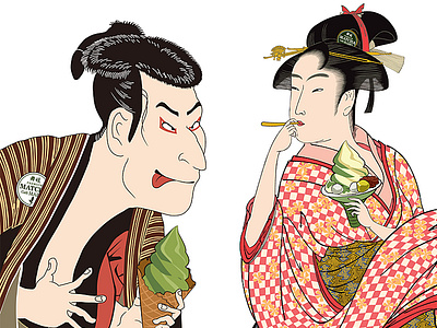 Ukiyoe style illustration