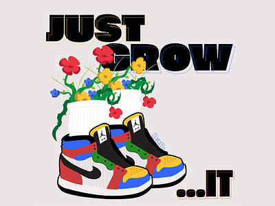 Just Grow It air illustration jordan nike nike shoes sneaker art vector vibrant colors