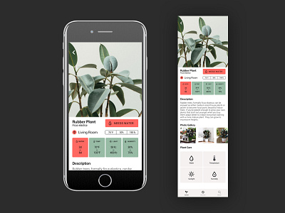 PLNT Plant Profile app app design ios iphone mobile mobile design plant plant app ui user experience user interface ux