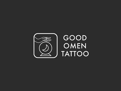 Good Omen Tattoo Logo brand branding crystal ball logo magic tattoo tattoo shop