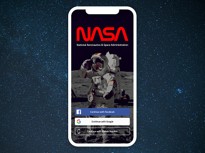 Daily UI #001 app daily ui dailyui001 design ios mobile nasa sci fi sign in sign up space ui