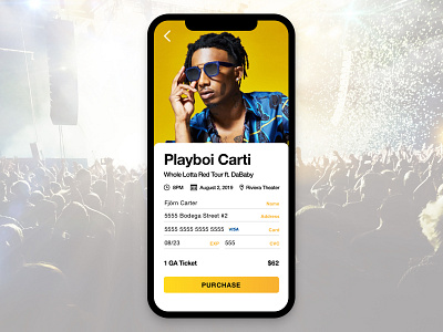 Daily UI #002 app check out checkout concert daily ui 002 dailyui design event hip hop ios mobile rap