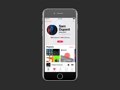 Daily UI #006 Apple Music Redesign apple apple music flat interface ios mobile music redesign ui user experience user interface ux