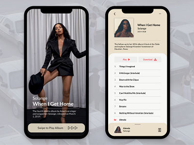 Daily UI #009 009 album daily ui design music music player product sketch solange songs ui ux