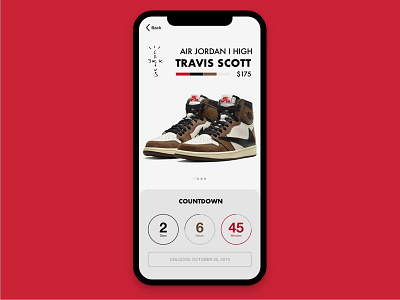 Daily UI #013 countdown daily ui jordans mobile nike product design sneakers snkrs timer travis scott ui ux