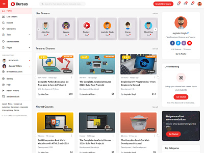 Cursus - LMS & Online Courses Marketplace HTML Template academy dashboard education elearning instructor learning learning management lms marketplace online courses teaching udemy video sharing