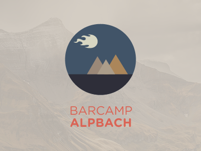Barcamp Alpbach logo barcamp flat mountains austria