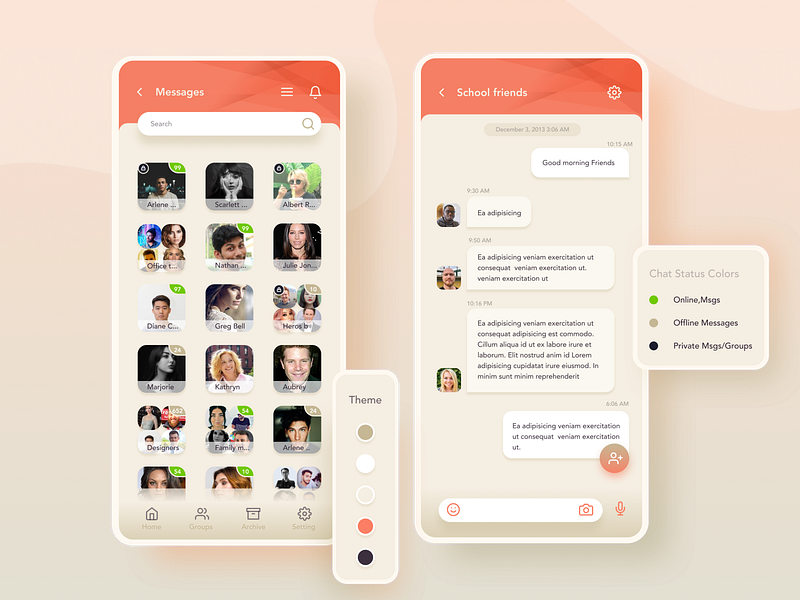 Mobile chat screen by Vk on Dribbble