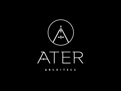 Ater - unused proposal a architect black letter logo simple symbol