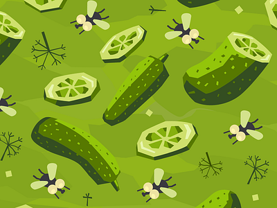 Flies and pickles flies fly illustration pattern pickle seamless